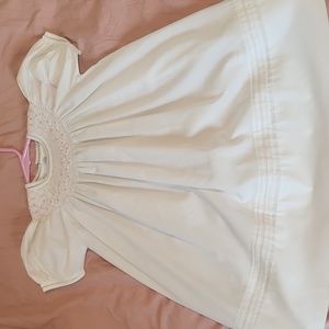 Baby girls white smocked dress